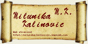 Milunika Kalinović vizit kartica